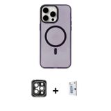 iPhone 15 Pro Max Kılıf Eksen Işık Prime - Siyah Bilvis 0.18mm Plus Cam Ekran Koruyucu + Gri PV