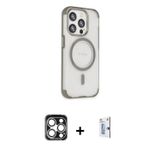 iPhone 15 Pro Max Kılıf Eksen Klasik Koleksiyonu - Siyah Bilvis 0.18mm Plus Cam Ekran Koruyucu