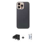iPhone 15 Pro Max Kılıf Eksen Prime - Siyah Bilvis 0.18mm Plus Cam Ekran Koruyucu + Titanyum Gr