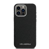 İphone 15 Pro Max Kılıf Karl Lagerfeld Lisanslı Pu Deri Damgalı Metal Yazı Logolu Kapak