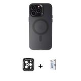 iPhone 15 Pro Max Kılıf Kozmos Çizgi Prime - Siyah Bilvis 0.18mm Plus Cam Ekran Koruyucu + Siya
