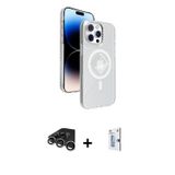 iPhone 15 Pro Max Kılıf Nova Modern Prime - Siyah Bilvis 0.18mm Plus Cam Ekran Koruyucu + Gümüş