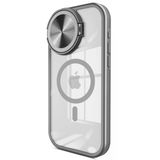 İphone 15 Pro Max Kılıf Teleskop Lens Magsafe Silikon Kapak - Titan Gri-(5796)