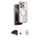 iPhone 15 Pro Max Kılıf Zirve Klasik Prime - Siyah Bilvis 0.18mm Plus Cam Ekran Koruyucu + Gümü