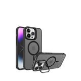 İphone 15 Pro Max Metal Bracket Siyah Magsafe Mat Plastik Kılıf