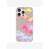 iPhone 15 Pro Max Pudra Lansman Renkli Silikon Colorful Bulut Tasarımlı Kılıf