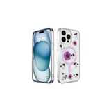 iPhone 15 Pro Max Uyumlu Kılıf Daisy Simli Magsafe Silikon Kapak Mor