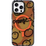 İphone 15 Pro Max Uyumlu Kılıf Magsafe Özellikli Bee Brown Tasarımlı Youngkit Funny Serisi Turuncu Turuncu