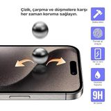 iPhone 15 Pro Max Uyumlu Uygulama Aparatlı Toz ve Çizik Önleyici HD Cam Ekran Koruyucu