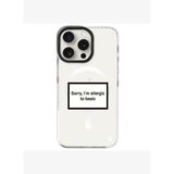 iPhone 15 Pro Max Yanları Beyaz Magsafe Arty Şeffaf Allergic Yazılı Premium Kılıf