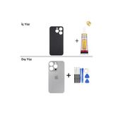 İphone 15 Pro Naturel Titanyum Arka Kapak Arka Cam Batarya Kapağı Lazer Kesim Kapak Pil Kapağı + B-7000 Yapıştırıcı + Tamir Seti