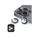 iPhone 15 Pro / Pro Max için IPG ProLENS Kamera Lens Koruyucu Alüminyum CD Çerçeveli, Kırılmaz Cam - Açık Mavi