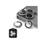 iPhone 15 Pro / Pro Max için IPG ProLENS Kamera Lens Koruyucu Alüminyum CD Çerçeveli, Kırılmaz Cam - Gümüş