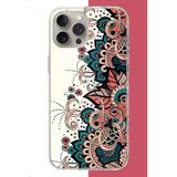İphone 15 Pro Uyumlu Etnik Çiçek Deseni Baskılı Silikon Kılıf