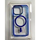 iPhone 15 Pro Uyumlu Kamera Lens Hoparlör Korumalı Magsafe Transparan Rex Cover Silikon Kılıf - Mavi - Şeffaf