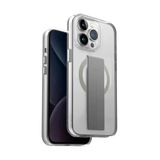 İphone 15 Pro Uyumlu Kılıf Heldro Mag Serisi Magsafe Özellikli (Magclick™) Tutma Bandı (Flexgrip™) Cyrstal Clear
