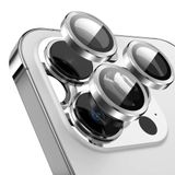 iPhone 15 Pro/iPhone 15 Pro Max Raze Metal Kamera Lens Koruyucu Gümüş