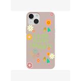iPhone 15 Pudra Think Happy Renkli Silikon Kılıfı
