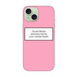 iPhone 15 Social Media Pembe Telefon Kılıfı