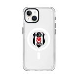 İphone 15 Uyumlu Beşiktaş Logo Şeffaf Magsafe Lisanslı Telefon Kılıfı