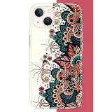 İphone 15 Uyumlu Etnik Çiçek Deseni Baskılı Silikon Kılıf