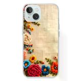 İphone 15 Uyumlu İşlemeli İğne Oyası Baskılı Silikon Kılıf