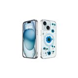 iPhone 15 Uyumlu Kılıf Daisy Simli Magsafe Silikon Kapak Mavi