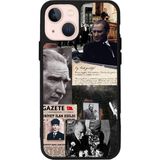 iPhone 15 Uyumlu Mustafa Kemal Ataturk Tasarımlı Glossy Premium Kılıf - Siyah - Atatürk-284