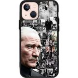 iPhone 15 Uyumlu Mustafa Kemal Ataturk Tasarımlı Glossy Premium Kılıf - Siyah - Atatürk-288