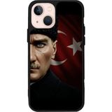 iPhone 15 Uyumlu Mustafa Kemal Ataturk Tasarımlı Glossy Premium Kılıf - Siyah - Atatürk-292