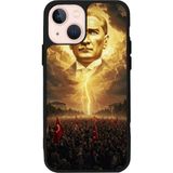 iPhone 15 Uyumlu Mustafa Kemal Ataturk Tasarımlı Glossy Premium Kılıf - Siyah - Atatürk-293