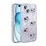 İphone 15 Uyumlu Uyumlu Kılıfairbagli Simli Arka Yüzey Işıltı Silikon Kapak
