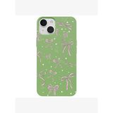 iPhone 15 Yeşil Ribbon Stars Kamera Korumalı Premium Renkli Silikon Kılıf