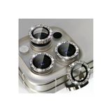 Iphone 15Pro/15Promax Titanium Silver Taşlı Lens Koruyucu - 3 Adet Avantaj Paketi