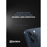 İphone 15pro/15promax Uyumlu Kamera Lens Koruyucu Mavi Titanyum