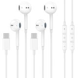 iPhone 16 15 için Kablolu USB C Kulaklık, Mikrofonlu ve Uzaktan Kumandalı Tip C Kulaklıklar, Gürültü Önleyici Kulaklıklar iPhone 16 15 Pro Max, iPad Pro, Galaxy S25 S24 Ultra, Pixel 9/8/7 için Kablolu