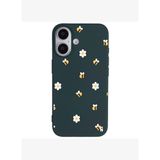 iPhone 16 Haki Lansman Renkli Silikon Bees and Flowers Tasarımlı Kılıf