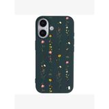 iPhone 16 Haki Lansman Renkli Silikon Floral Stripes Tasarımlı Premium Kılıf