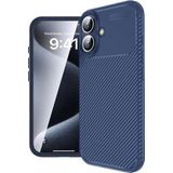 İphone 16 Kılıf Auto Focus Karbon Kapak - Lacivert