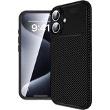 İphone 16 Kılıf Auto Focus Karbon Kapak - Siyah