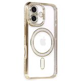 İphone 16 Kılıf Joke Simli Magneticsafe Kılıf - Gold