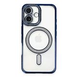 İphone 16 Kılıf Joke Simli Magneticsafe Kılıf - Lacivert