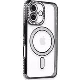 İphone 16 Kılıf Joke Simli Magneticsafe Kılıf - Siyah