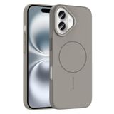 iPhone 16 Kılıf Kablosuz Şarj Özellikli Ruby Silikon Kapak Gri