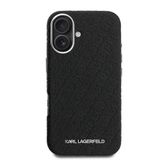 İphone 16 Kılıf Karl Lagerfeld Lisanslı Pu Deri Damgalı Metal Yazı Logolu Kapak