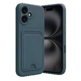 İphone 16 Kılıf Kelvin Kartvizitli Silikon - Koyu Yeşil