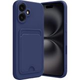 İphone 16 Kılıf Kelvin Kartvizitli Silikon - Lacivert