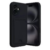 İphone 16 Kılıf Kelvin Kartvizitli Silikon - Siyah