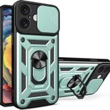 İphone 16 Kılıf Pars Lens Yüzüklü Silikon - Yeşil