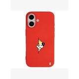 iPhone 16 Kırmızı Lansman Renkli Silikon Cat Lover Kedi Tasarımlı Kılıf